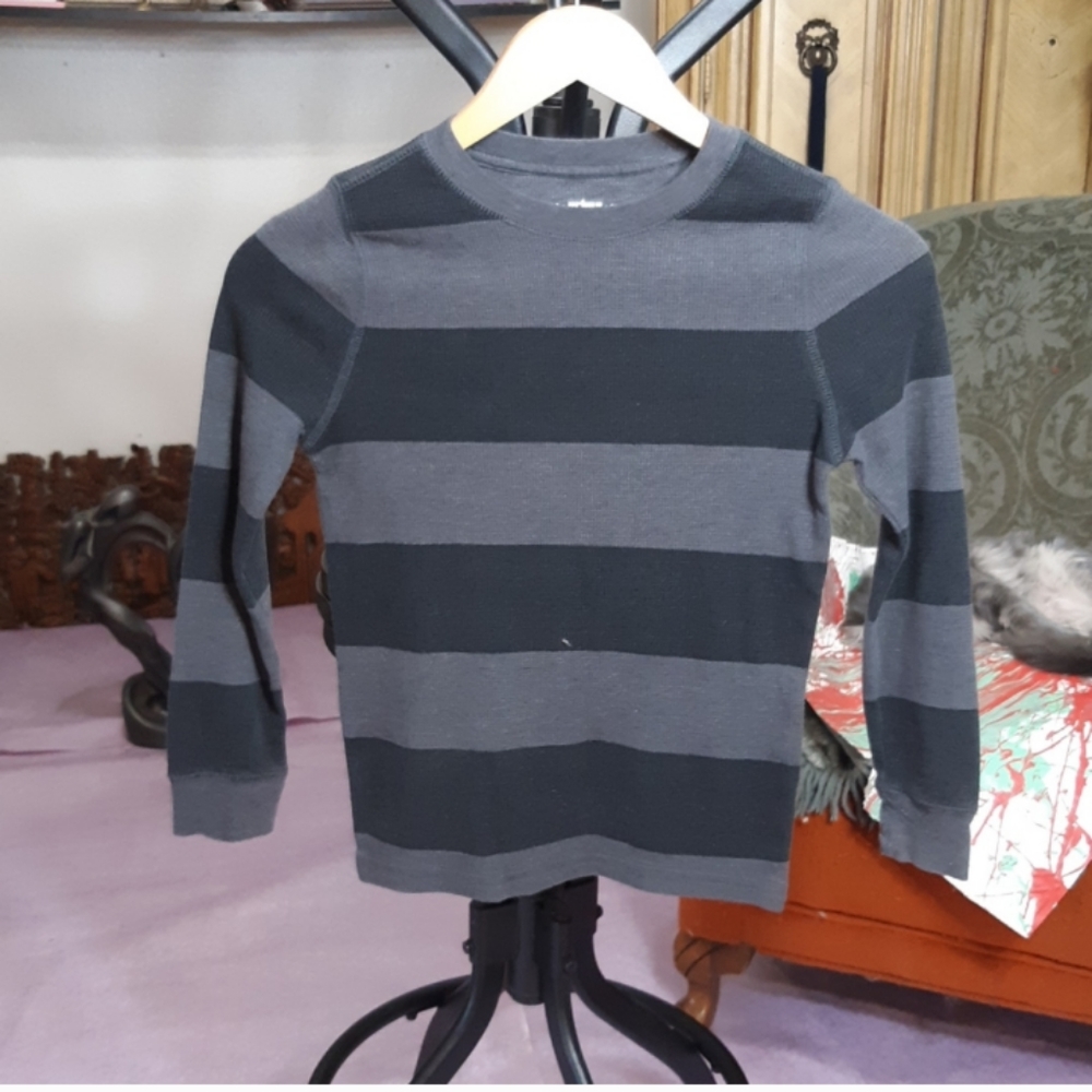 URBAN PIPELINE Kids Long sleeve top thermal knit sweater pullover black gray SM